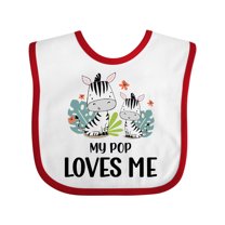 Inktastic Zebra My Pop Loves Me Boys or Girls Baby Bib