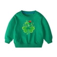 thumbnail image 4 of Posijego Toddler Girls Girls St Patrick's Day Shirt Long Sleeve Cotton T-Shirts Clover Graphic Basic Tee Tops, 4 of 5