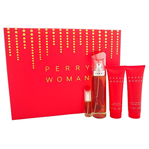 Perry Ellis Perry Ensemble Cadeau Femme (Eau de Parfum Spray, gel Douche et Bain, Lotion pour le Corps, Eau de Parfum Spray)