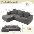 thumbnail image 4 of VANACC 106" Modular Cloud Sectional Sofa, Deep Seat Oversized Couch with Plush Cushions, Pet-Friendly Upholstery, No Assembly Required, Grey, 4 of 10