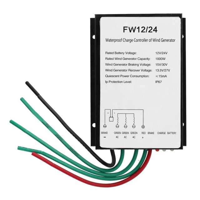 Controlador de carga de turbina eólica Controlador de generador híbrido de viento solar impermeable con indicador LED 1000W