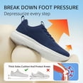 thumbnail image 5 of TEAHOO X STQ Walking Shoes for Women Wide Toe Box Sneakers Breathable Orthopedic Swollen Feet Diabetic Shoe Gym Workout Plantar Fasciitis Running Tennis Athletic with Adjustable Lace-up Navy 8.5, 5 of 7