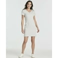 thumbnail image 6 of 3 Pack: Women's Ribbed Knit Short-Sleeve V-Neck Swing T-Shirt Casual Dress (Available In Plus), 6 of 6