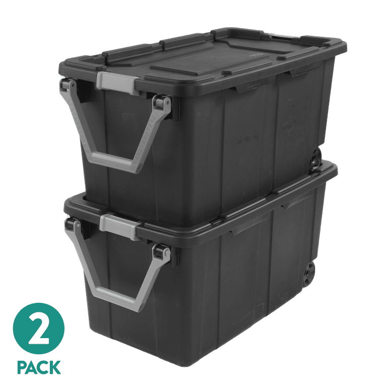 2 pack) Sterilite Extra Large Wheeled Industrial Storage Bin, 40