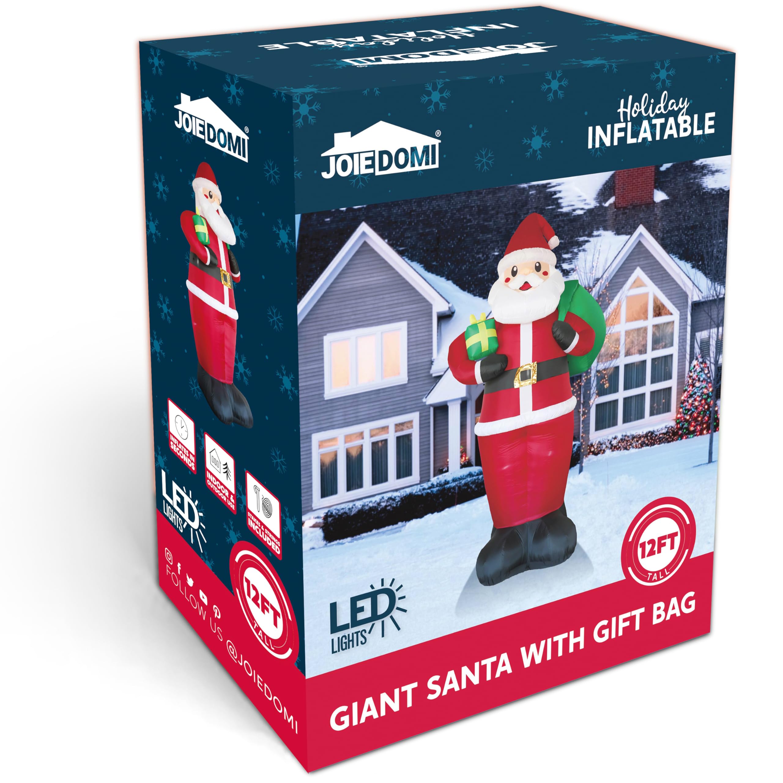 Joyfy 12 Ft Tall Giant Christmas Inflatable Santa with Gifts photo 8