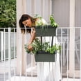 thumbnail image 2 of Balcony Planters Over Railing \u SelfWatering Hanging Planter Outdoor with Adjustable Straps \u Railing Planter Boxes for Flowers Herbs Vegetables \u Tool, 2 of 7