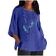 thumbnail image 1 of Camiseta de Manga Corta de la Mujer Casual Cuello Redondo Impresión Superior, Camiseta Ligera para Diario, Fiesta Y Todas las Estaciones, 1 of 4