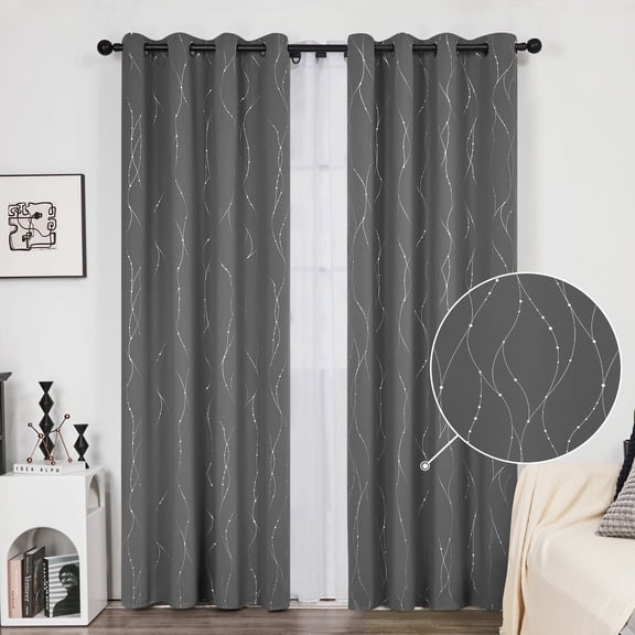Deconovo Blackout Curtains 52 x 84 Inch, 2 Panels, Thermal Insulated, Grommet Window Curtains
