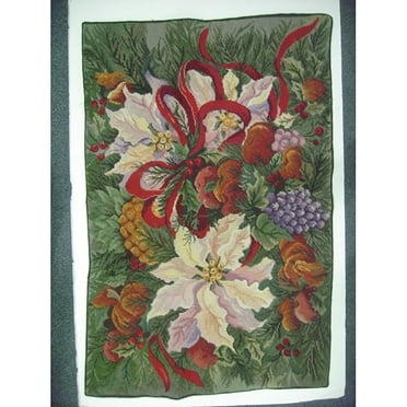2'x3' Floral Needlepoint Indoor Rug