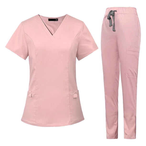 Conjunto de uniforme Strade Fareast Limited para mujer Pantalones Superiores de enfermera Rosa XS