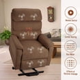 thumbnail image 4 of YODOLLA Dual Motor Power Lift Recliner Chair for Elderly with Massage and Heat, Electric Lounge Chair Lift Assist Single Sofa - Coffee, 4 of 7