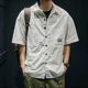thumbnail image 3 of Camisa de hombre estética vintage verde camisas para hombre manga corta ropa cargo social xxl trendyol moda 2024 con cuello normal, 3 of 5