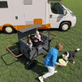 thumbnail image 5 of Ucades Wagon Stroller for 4 Kids, Foldable 4-Seater Stroller Wagon with Removable Canopy, Snack Tray, Convertible Seats, 5-Point Harness, Dual Adjustable Handles, All-Terrain PU Wheels, Gray, 5 of 13