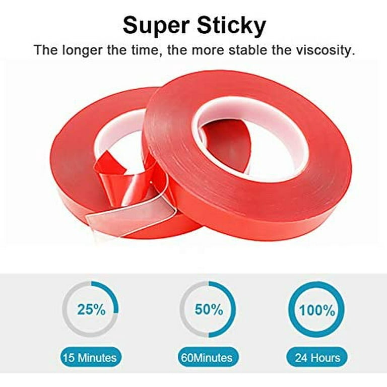 Coipdfty Double Sided Tape for Walls Removable Poster Tape Mount Tape Heavy Duty Sticky Tape for Wall Hanging Pictures Traceless Washable Adhesive