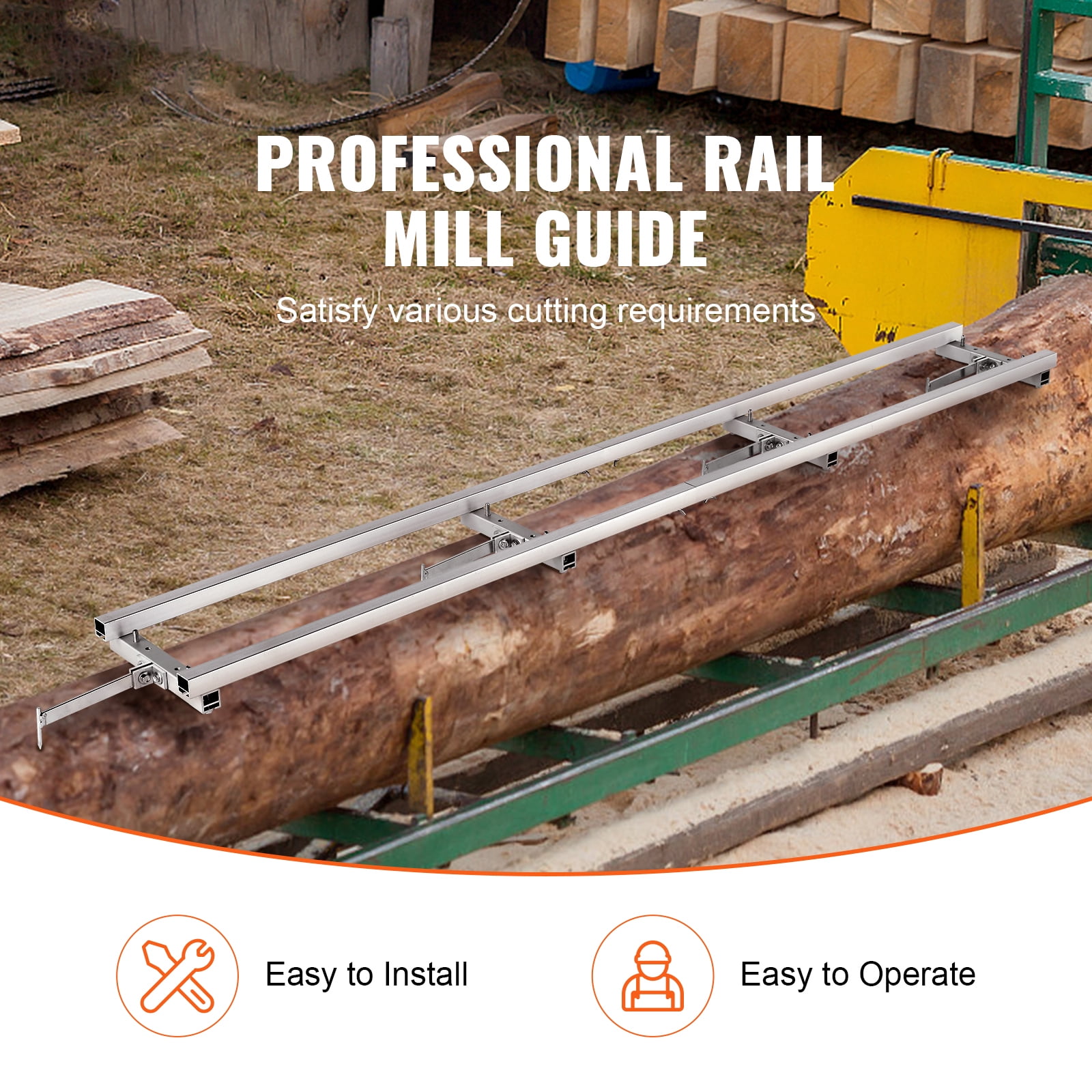 KFFKFF Chainsaw Milling Rail Guide Rail Mill Guide System 4 Crossbar Kits 9 ft