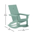 thumbnail image 5 of BizChair Modern Commercial Poly Resin Wood Adirondack Rocking Chair - All Weather Sea Foam Polystyrene - Dual Slat Back - Stainless Steel Hardware - Set of 2, 5 of 12