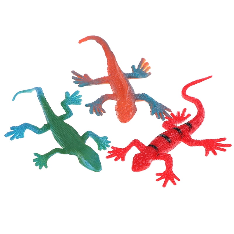 12Pcs/set small plastic lizard gecko reptiles gigures kids partybagfillers toyS* 