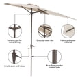 thumbnail image 7 of COBANA 75’ Cream White Half Rectangular Patio Umbrella, Waterproof Polyester with Crank System, 7 of 7