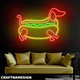 thumbnail image 3 of Craftnamesign Hot Dog Neon Light, Dachshund Wall Decor For Fast Food Store Pet Shop, 3 of 5
