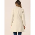 thumbnail image 4 of DARING DIVA Women's Elegant Winter Overcoat V Neck Single Breasted Coats Beige L, 4 of 7