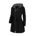 thumbnail image 3 of Lindreshi Winter Coats for Women Clearance Fashion Women Zipper Patchwork Winter Fly Hooded Space Plus Thick Cotton Coat, 3 of 5