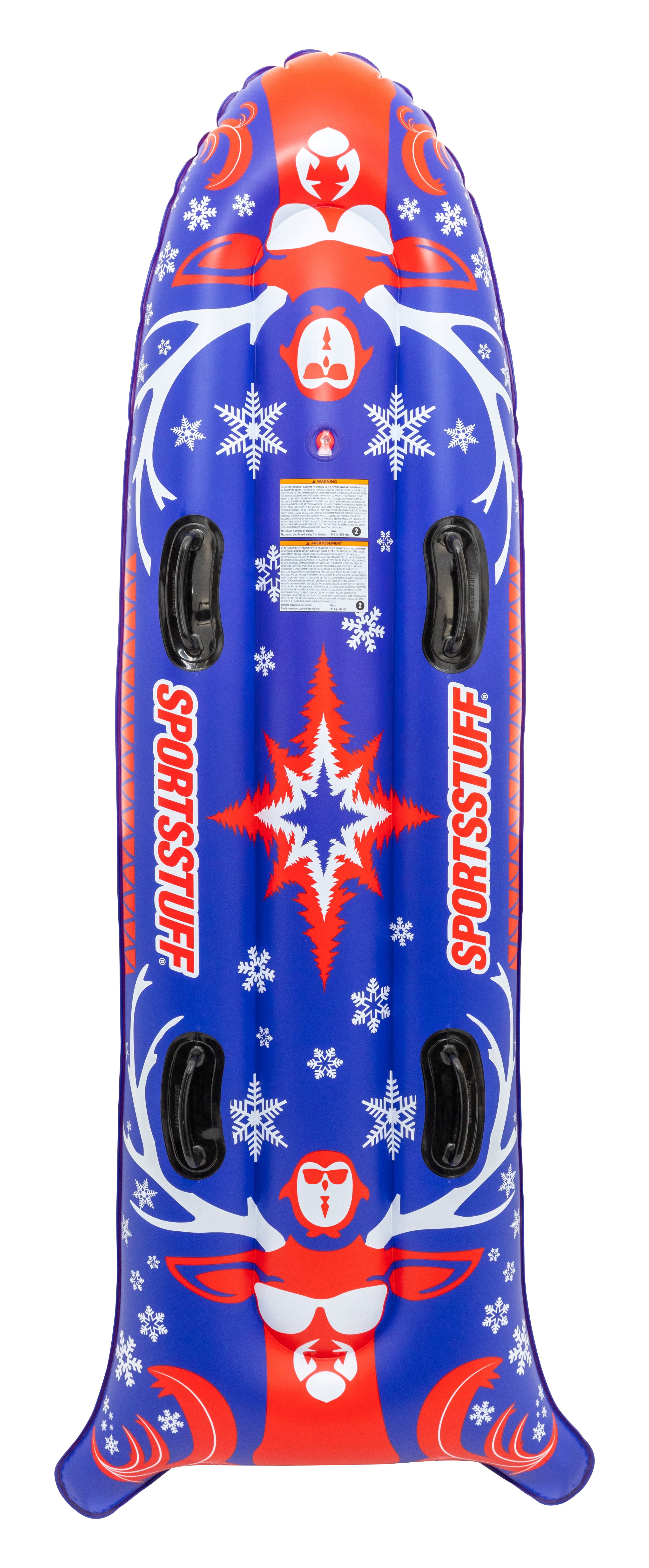Sportsstuff Double Deer 1-2 Rider Inflatable Snow Sled – 69″, Multi-Color