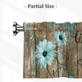 thumbnail image 3 of Rustic Daisy Flower Window Treatment Valances 54"x18" Vintage Teal Sunflowers Wood Board Rod Pocket Kitchen Valance 1 Panel Live Laugh Love Curtain Valance for Bathroom Living Room, 3 of 7