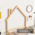 thumbnail image 2 of Bellemave Twin Size Floor Bed with House-shaped Headboard and Handrails Twin Wood Bed Frame with Wooden Slats Montessori House Bed Low Floor Bed(Twin,Natural), 2 of 11