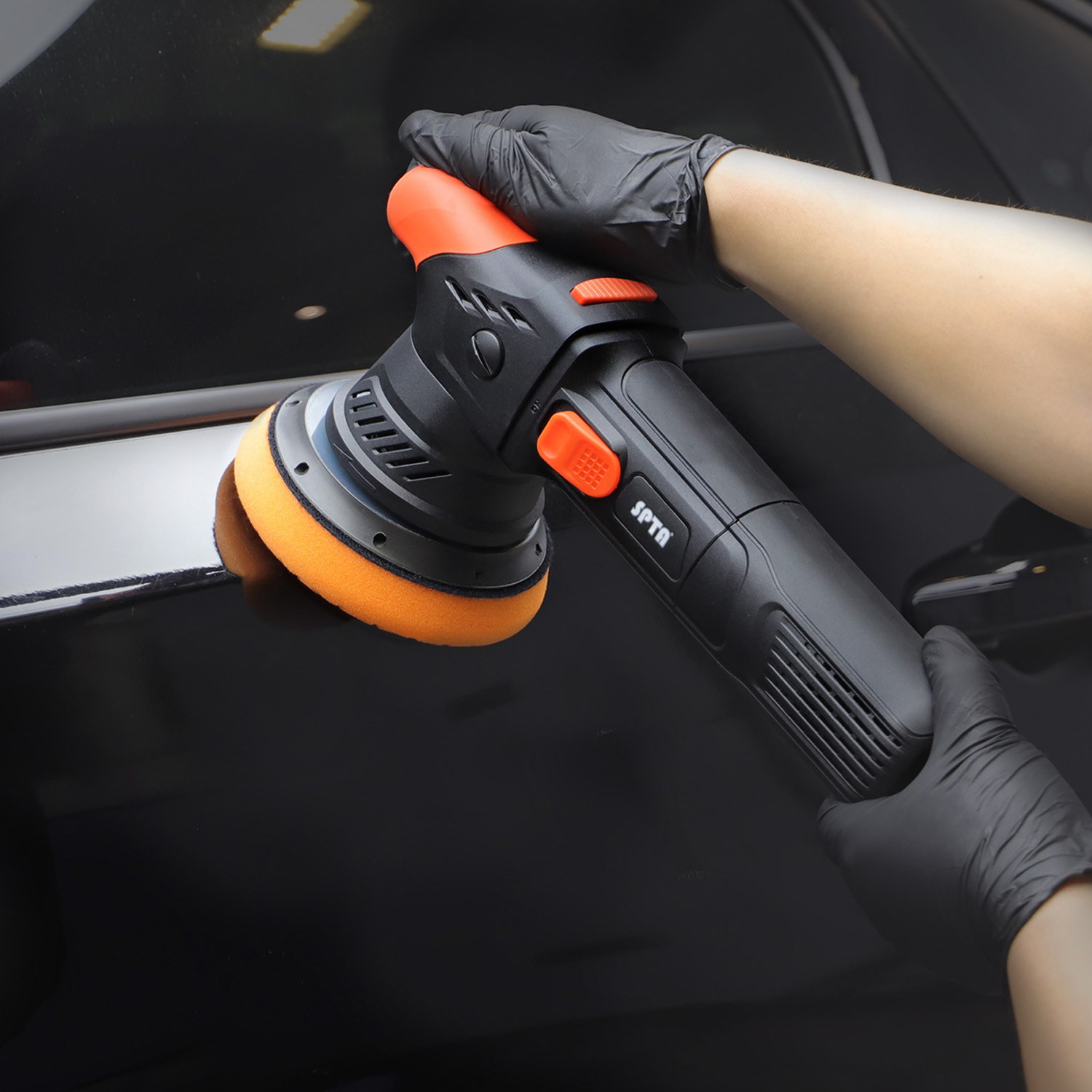 SPTA CP304 12mm Orbit 5 Inch Dual Action Polisher 6 Variable Speeds 2000-5000 RPM Car Buffer Polishing Machine