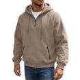 thumbnail image 3 of Eygvbb Men's Quarter Zip Hoodie Long Sleeve Pullover Sweatshirt With Zipper Pockets Drawstring Hood Loose Fit Versatile Trendy Casual Top, 3 of 8