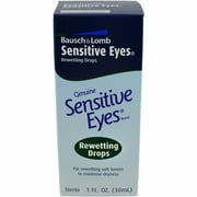 Bausch & Lomb Sensitive Eyes Rewetting Drops for Soft Contact Lenses-1 oz, 2 pack