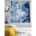 thumbnail image 3 of Abstract Stitching Sheer Curtains 72 Inches Long 2 Panels Retro White Blue Blend Texture Light Filtering Semi Sheer Window Curtains Drapes for Bedroom Living Room 52"x72", 3 of 7