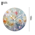 thumbnail image 2 of 10 Inch Wall Clock Battery Operated Silent Clock Decorative for Office, Kitchen, Outdoor, Living Room，Season Autumn Winter Summer Spring Flowers Graceful, 2 of 4