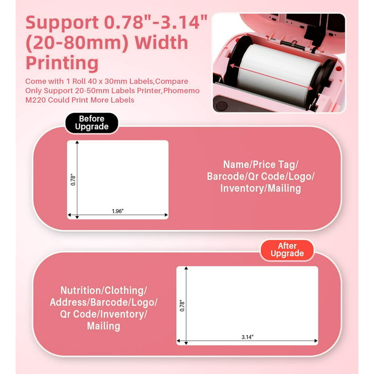 20-50mm Bluetooth Thermal Shipping Label Printer Wireless & Portable Printer