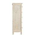 thumbnail image 5 of Taran Designs Monte 6-drawer Floral Carved Solid Wood Chest in White, 5 of 6