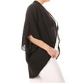 thumbnail image 3 of MOA COLLECTION Women's Plus Size Solid Dolman Sleeve Draped Open Front Chiffon Cardigan, 3 of 4