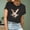 Black, variant on QUNYINEY Easter Tee Shirts Womens Short Sleeve Casual Pullover Crew Neck Tops Loose Women's Tops
