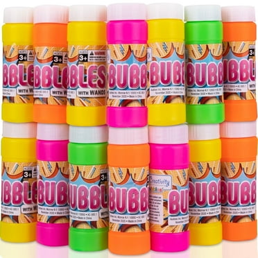 ArtCreativity Bubble Blower Bottles with Wands – 24-Pack Bubble Toy for Kids – Fun Outdoor Toys & Birthday Party Favors