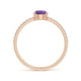 thumbnail image 2 of ANGARA Natural Amethyst Parallel Split Shank Ring with Accents in 14K Rose Gold for Women (Size-5mm) | February Birthstone, Birthday, Anniversary, Jewelry Gift for Women | Natural Amethyst Ring, 2 of 9
