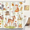 thumbnail image 2 of Fall Animals Shower Curtain 72 x 72 Inch Deer Fox Autumn Leaves Decorative Bath Curtain Polyester Fabric Waterproof Bathroom Curtain with 12 Hooks, 2 of 6