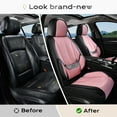 thumbnail image 4 of Coverado Black&Pink Front Car Seat Covers, Stylish Waterproof Premium Leather Automotive Seat Protectors, Airbag Compatible Auto Interior Accessories Universal Fit for Most Cars SUV Pick-up Trucks, 4 of 6