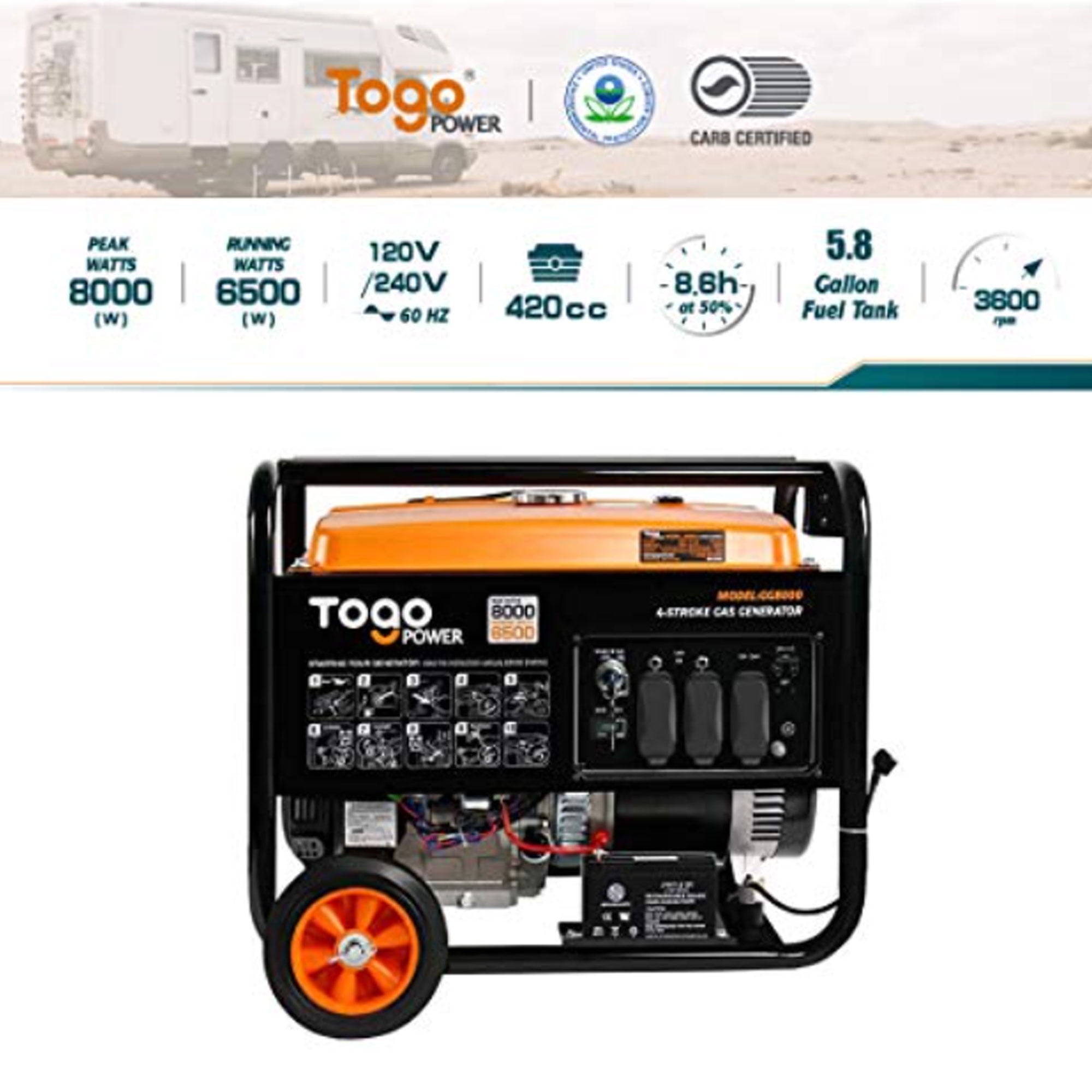 Togo Power Gasoline Portable Generator 3600 Watt Industrial Inverter  Station, 1 Piece - QFC