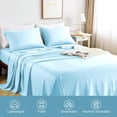thumbnail image 3 of King Size Bed Sheets Set PC Soft Cooling Thread Count Microfiber Printed Sheet Deep Pocket Breathes Better Machine Washable Tropical Palm Tree Fronds Patterned Double, 3 of 7
