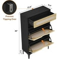 thumbnail image 1 of Bingirl Armoire à Chaussures en Rotin : 2 Tiroirs Rabattables, 1 Tiroir Coulissant, 3 Tablettes Ajustables. Garde-Robe Étroite pour Entrée/véranda. Noir, 1 of 5