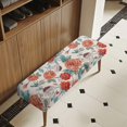 thumbnail image 3 of Psesaysky Orange Floral Print Long Rectangle Bench Slipcover, Elastic Polyester Spandex Fabric Anti Pet Hair Bench Seat Cover for Living Room and Bedroom, 3 of 9