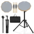 thumbnail image 1 of Juego de tambores para práctica de batería GrowDaily Snare Drum de 12 pulgadas con soporte, 1 of 7