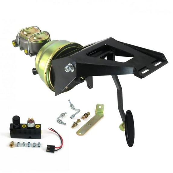 Helix Suspension FW 8 in. Dual Brake Pedal Kit with Adjustable Disc & Drum Large Oval Black Pad for 1955-1959 Chevy Truck