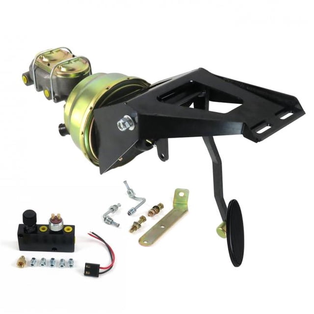 55-59 Chevy Camion Pare-Feu 7 Po. Kit de Pédale de Frein Double Disque Réglable & Disque Grand Coussin Ovale Noir