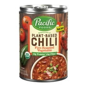 Pacific Foods Organic Plant-Based Fire Roasted Vegetable Chili, Vegetarian Chili, 16.5 Oz Can