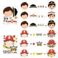 thumbnail image 4 of MALLMALL6 36 Counts DIY Firefighter Face Stickers for Birthday Party, 4 of 4